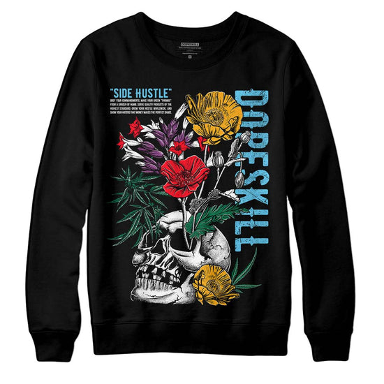 Jordan 1 Mid GS 'Six Championships' DopeSkill Sweatshirt Side Hustle Graphic Streetwear - Black