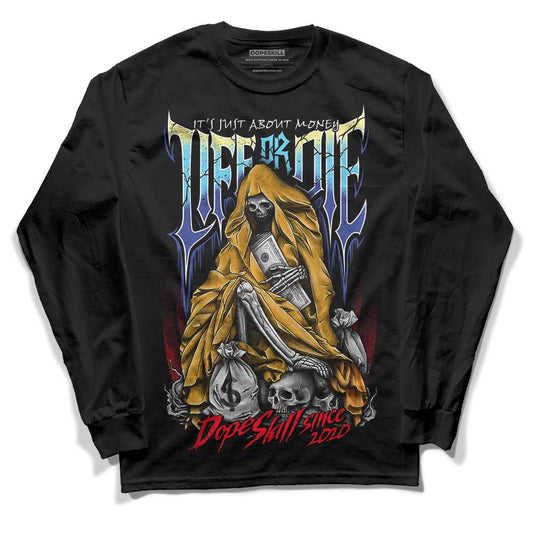 Jordan 1 Mid GS 'Six Championships DopeSkill Long Sleeve T-Shirt Life or Die Graphic Streetwear - Black