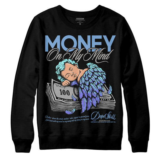 University Blue Sneakers DopeSkill Sweatshirt MOMM Graphic Streetwear - Black