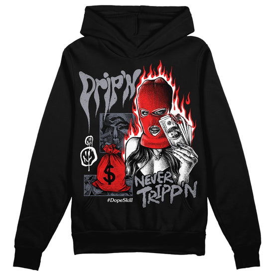 Jordan 14 Retro 'Stealth' DopeSkill Hoodie Sweatshirt Drip'n Never Tripp'n Graphic Streetwear - Black