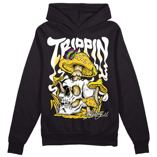 Jordan 4 Retro “Vivid Sulfur” DopeSkill Hoodie Sweatshirt Trippin Graphic Streetwear - Black