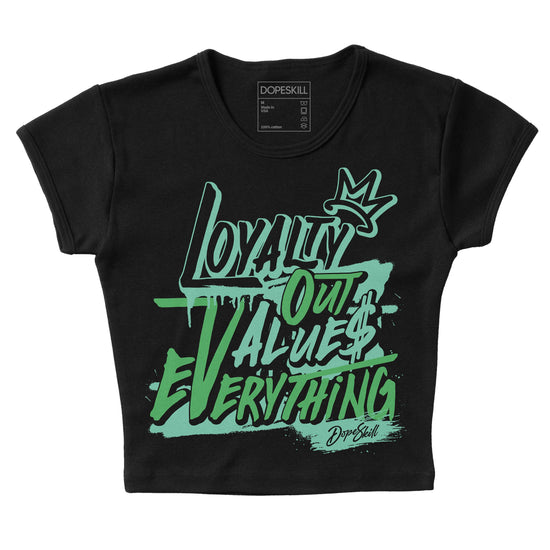 Jordan 1 High OG Green Glow DopeSkill Women's Crop Top LOVE Graphic Streetwear - Black