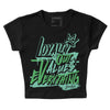 Jordan 1 High OG Green Glow DopeSkill Women's Crop Top LOVE Graphic Streetwear - Black