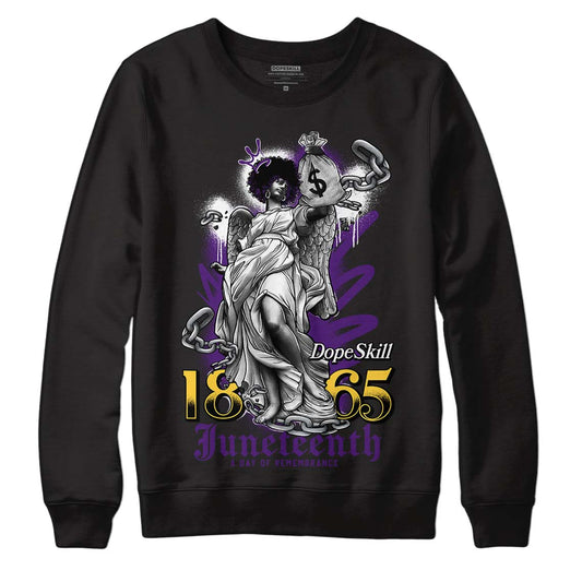 Jordan 12 “Field Purple” DopeSkill Sweatshirt Juneteenth Graphic Streetwear - Black