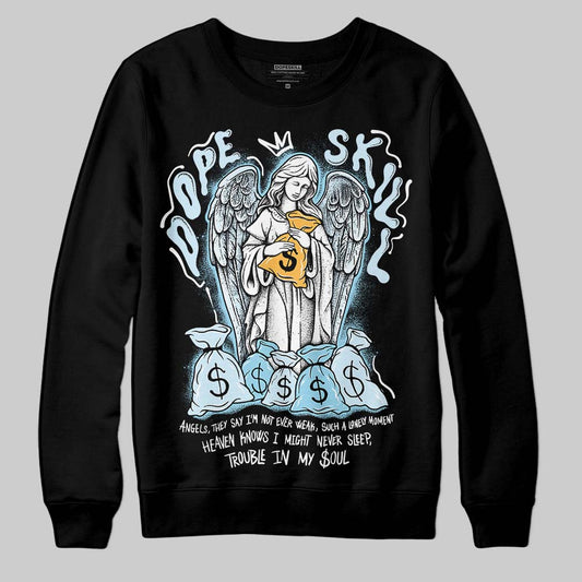 Vans Knu Stack Vintage Satin Dream Blue DopeSkill Sweatshirt Angels Graphic Streetwear - Black