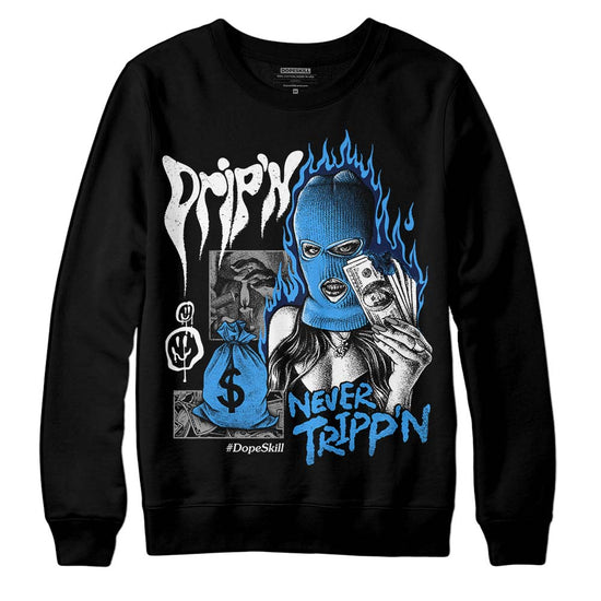 Jordan Spiz’ike Low “White/Obsidian” DopeSkill Sweatshirt Drip'n Never Tripp'n Graphic Streetwear - Black