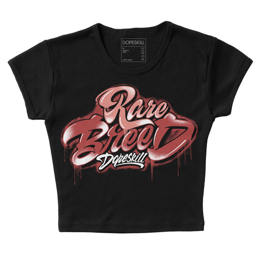 Jordan 13 “Dune Red” DopeSkill Women's Crop Top Rare Breed Type Graphic Streetwear - Black