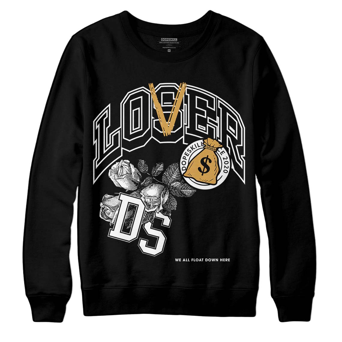 Jordan 11 "Gratitude" DopeSkill Sweatshirt Loser Lover Graphic Streetwear - Black