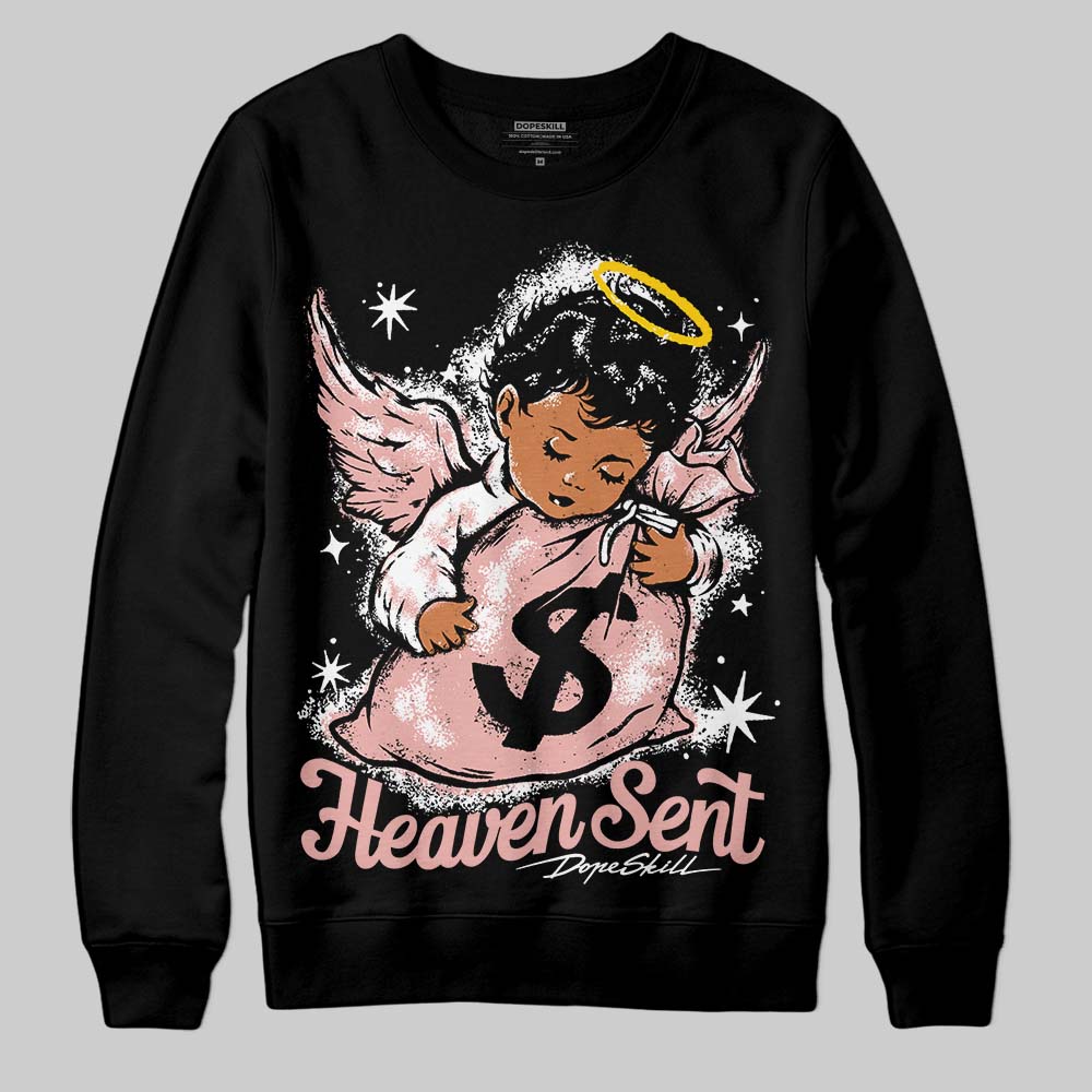 Jordan 1 Low OG “Rust Pink” DopeSkill Sweatshirt Heaven Sent Graphic Streetwear - Black