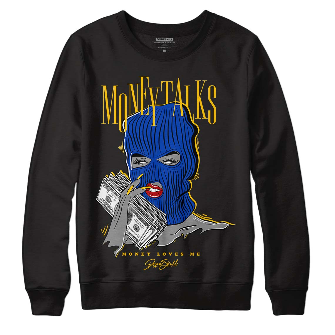 Jordan 14 “Laney” DopeSkill Sweatshirt Money Talks Graphic Streetwear - Black