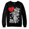 Grey Sneakers DopeSkill Sweatshirt Love Sick Graphic Streetwear - Black