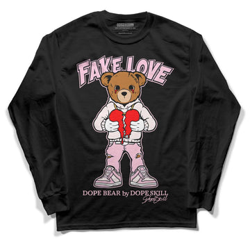 Dunk Low LX Pink Foam DopeSkill Long Sleeve T-Shirt Fake Love Graphic Streetwear - Black