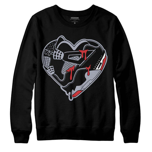 Jordan 4 “Bred Reimagined” DopeSkill Sweatshirt Heart Jordan 4 Graphic Streetwear - Black