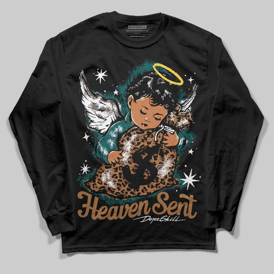 Adidas Samba OG Leopard Pack Collegiate Green DopeSkill Long Sleeve T-Shirt Heaven Sent Graphic Streetwear - Black