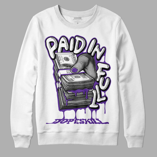 PURPLE Sneakers DopeSkill Sweatshirt Paid In Full Graphic Streetwear - White 