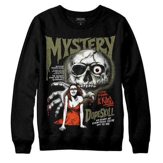 Olive Sneakers DopeSkill Sweatshirt Mystery Ghostly Grasp Graphic Streetwear - Black