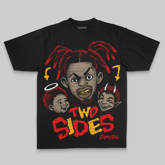 Red Oversize Print Two Sides DopeSkill Graphic Premium T-shirt Streetwear - black