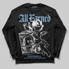 Jordan 6 University Blue DopeSkill Long Sleeve T-Shirt All Earned Graphic Streetwear - Black