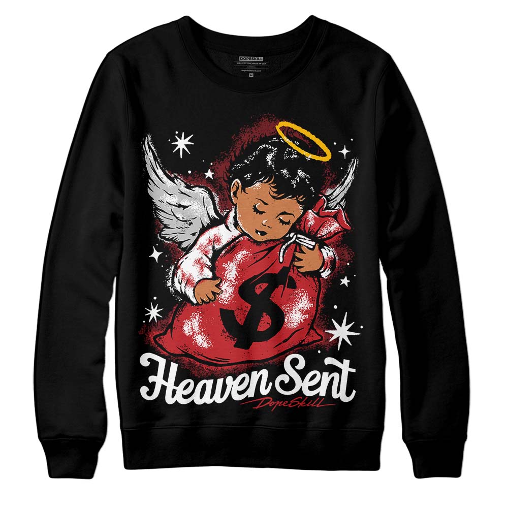 Jordan 12 “Red Taxi” DopeSkill Sweatshirt Heaven Sent Graphic Streetwear - Black