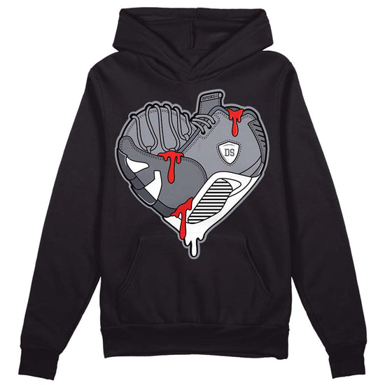 Jordan 14 Retro 'Stealth' DopeSkill Hoodie Sweatshirt Heart Jordan 14 Graphic Streetwear - Black