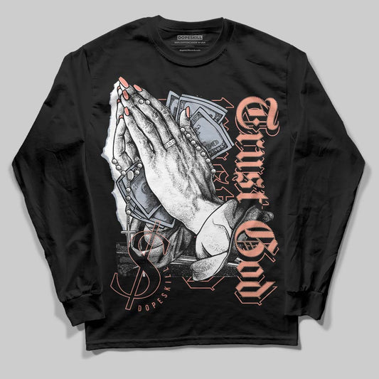 DJ Khaled x Jordan 5 Retro ‘Crimson Bliss’ DopeSkill Long Sleeve T-Shirt Trust God Graphic Streetwear - Black