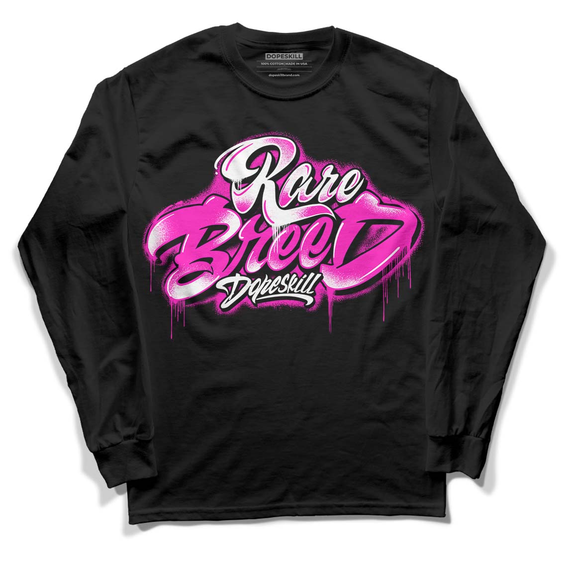 Dunk Low GS “Active Fuchsia” DopeSkill Long Sleeve T-Shirt Rare Breed Type Graphic Streetwear - Black