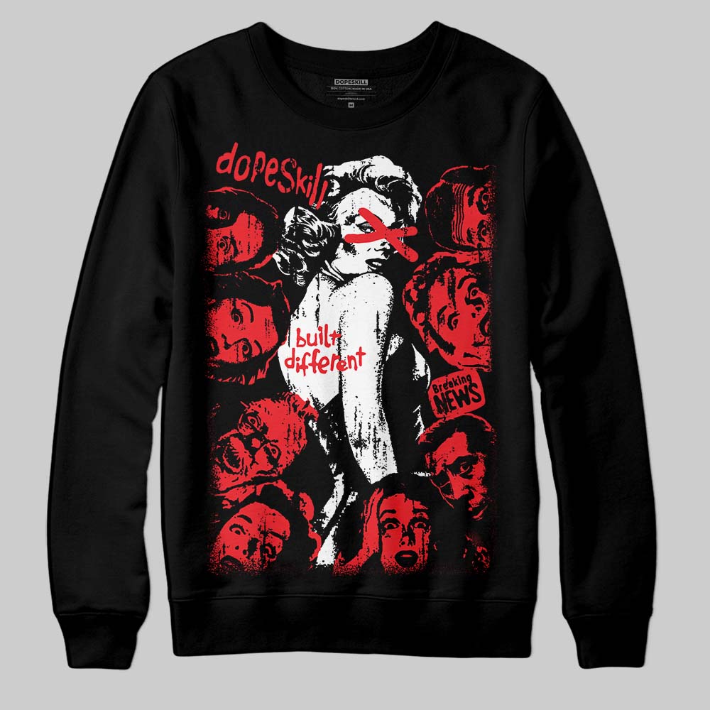 Red Sneakers DopeSkill Sweatshirt Built Different Graphic Streetwear - black