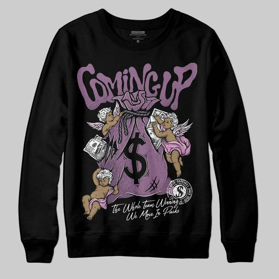 Jordan 2 “Mauve/Off-Noir” DopeSkill Sweatshirt Money Bag Coming Up Graphic Streetwear - Black