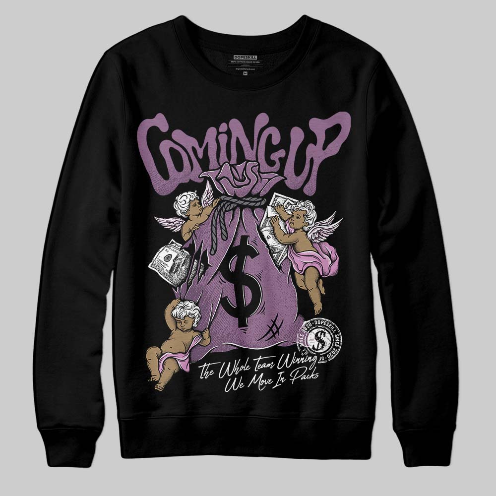 Jordan 2 “Mauve/Off-Noir” DopeSkill Sweatshirt Money Bag Coming Up Graphic Streetwear - Black