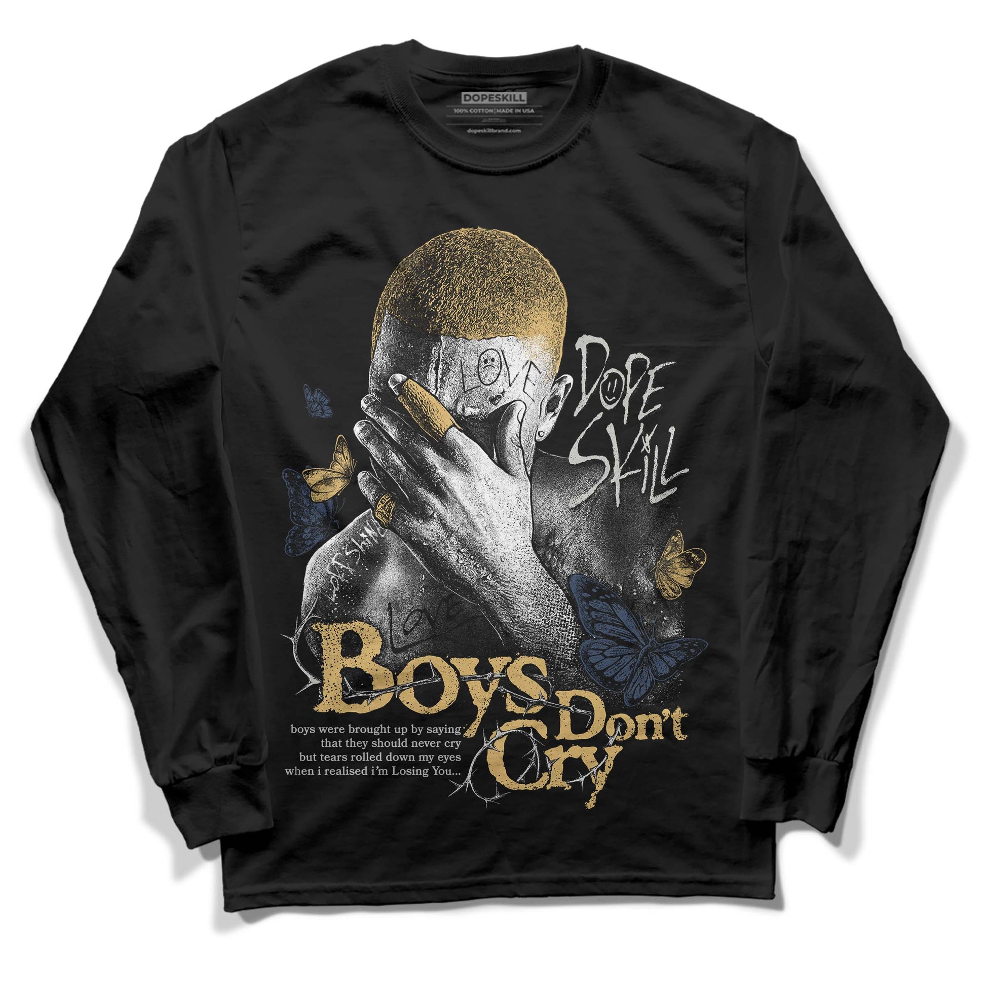 A Ma Maniere x Jordan 5 Dawn “Photon Dust” DopeSkill Long Sleeve T-Shirt Boys Don't Cry Graphic Streetwear - Black