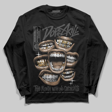 Jordan 4 “Black Cat” (2025) DopeSkill Long Sleeve T-Shirt The Mouth With No Droughts Graphic Streetwear - Black