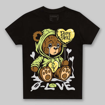Jordan 4 GS “Light Lemon Twist” DopeSkill Toddler Kids T-shirt Broken Bear Graphic Streetwear - Black