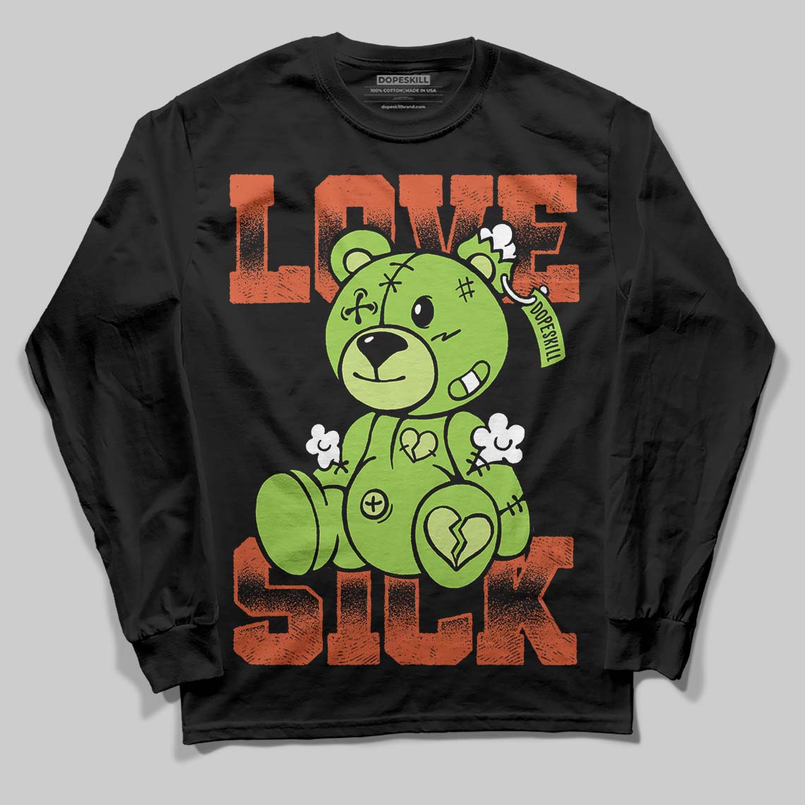 Neon Green Sneakers DopeSkill Long Sleeve T-Shirt Love Sick Graphic Streetwear - Black