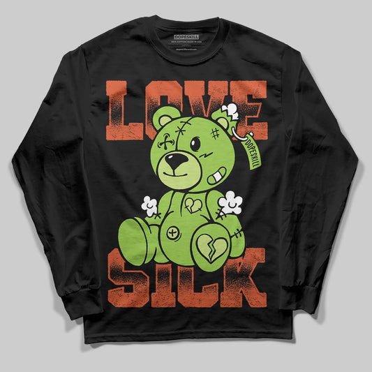Neon Green Sneakers DopeSkill Long Sleeve T-Shirt Love Sick Graphic Streetwear - Black