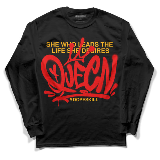 Red Sneakers DopeSkill Long Sleeve T-Shirt Queen Graphic Streetwear - Black