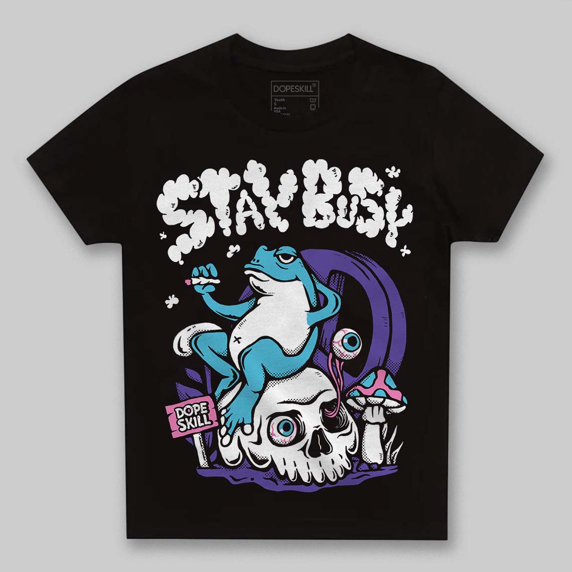 Jordan 8 Retro 'Aqua' 2025 DopeSkill Toddler Kids T-shirt Stay Busy Graphic Streetwear - black