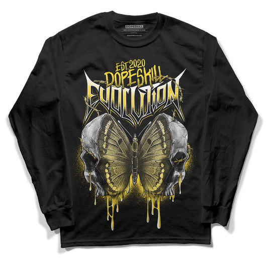 Jordan 4 Tour Yellow Thunder DopeSkill Long Sleeve T-Shirt DopeSkill Evolution Graphic Streetwear - Black