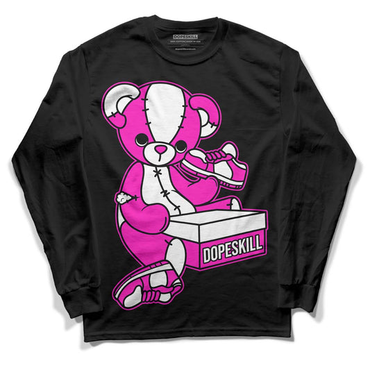 Dunk Low GS “Active Fuchsia” DopeSkill Long Sleeve T-Shirt Sneakerhead BEAR Graphic Streetwear - Black