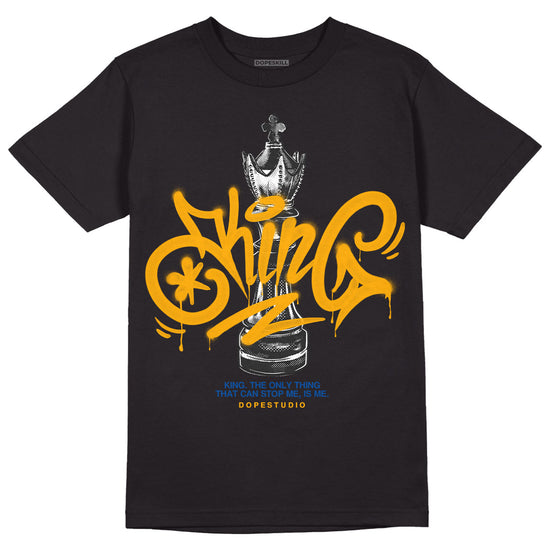 Dunk Blue Jay and University Gold DopeSkill T-Shirt King Chess Graphic Streetwear - Black