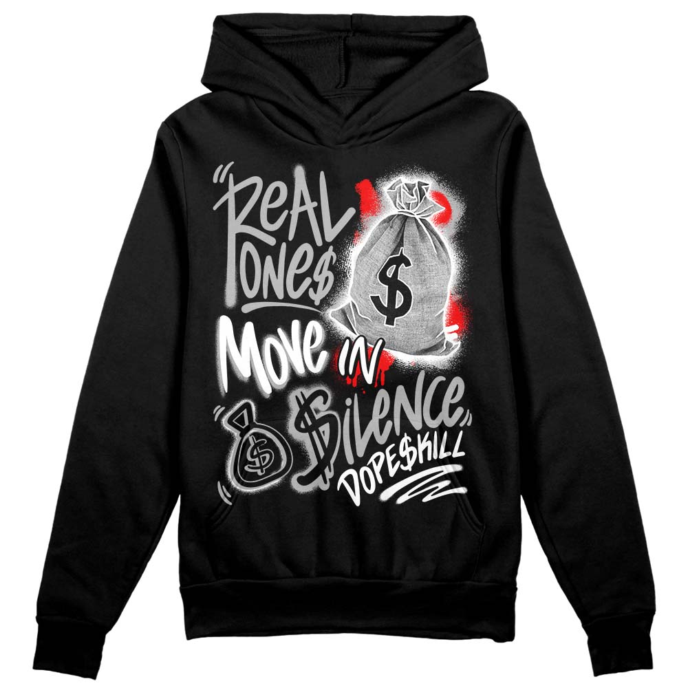 Jordan 1 Low OG “Shadow” DopeSkill Hoodie Sweatshirt Real Ones Move In Silence Graphic Streetwear - Black