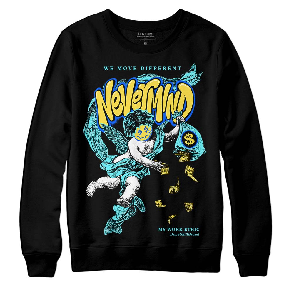 Jordan 5 Aqua DopeSkill Sweatshirt Nevermind Graphic Streetwear - Black