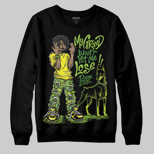 Neon Green Sneakers DopeSkill Sweatshirt My Grind Won't Let Me Lose Graphic Streetwear - Black