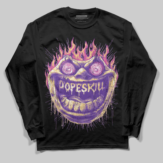 PURPLE Sneakers DopeSkill Long Sleeve T-Shirt Hellfire Graphic Streetwear - Black
