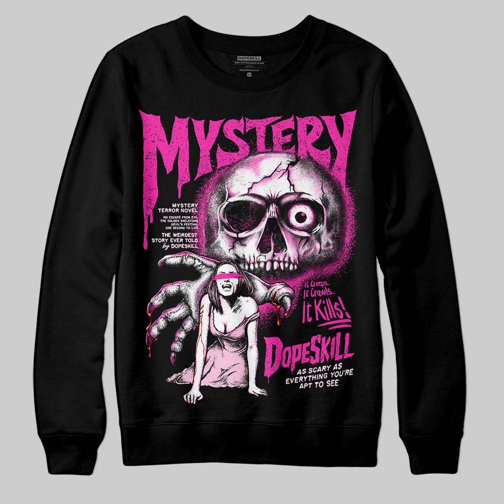 Pink Sneakers DopeSkill Sweatshirt Mystery Ghostly Grasp Graphic Streetwear - Black