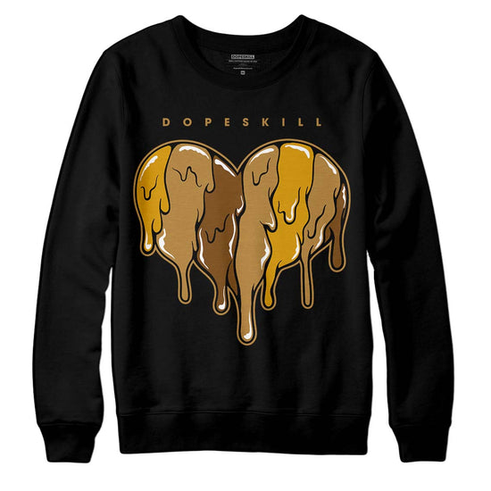 Jordan 13 Wheat 2023 DopeSkill Sweatshirt Slime Drip Heart Graphic Streetwear - Black