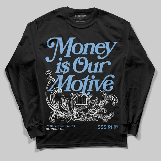 Jordan 12 Retro 'Melo' DopeSkill Long Sleeve T-Shirt Money Is Our Motive Typo Graphic Streetwear - Black