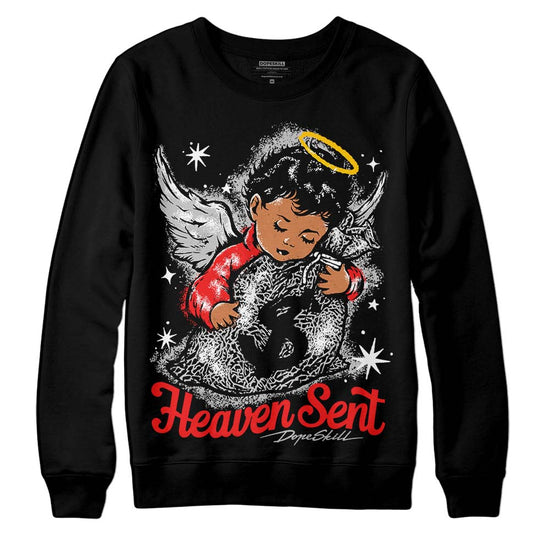 Jordan Spizike Low Bred DopeSkill Sweatshirt Heaven Sent Graphic Streetwear - Black 