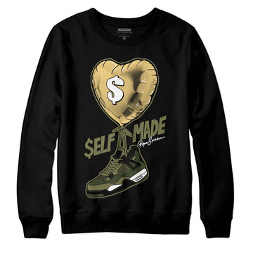 Jordan 4 Retro SE Craft Medium Olive DopeSkill Sweatshirt Self Made Graphic Streetwear - Black