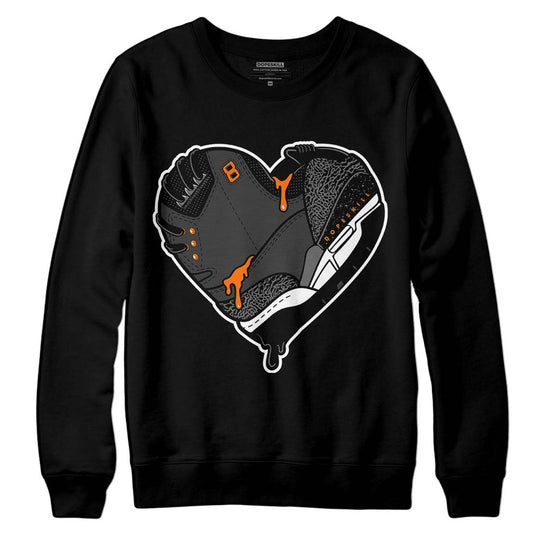 Jordan 3 Retro 'Fear Pack' DopeSkill Sweatshirt Heart Jordan 3 Graphic Streetwear - Black