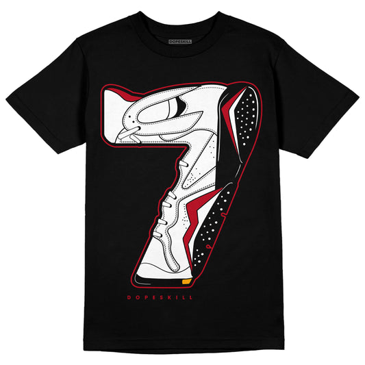 Jordan 7 Retro Cardinal DopeSkill T-Shirt No.7 Graphic Streetwear - Black 